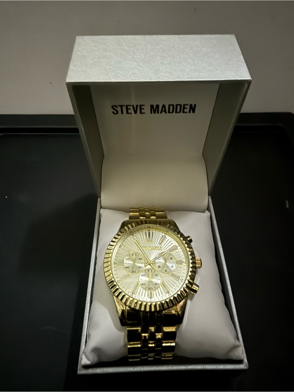 Steve Madden Gold Men's Chronograph Bracelet Watch